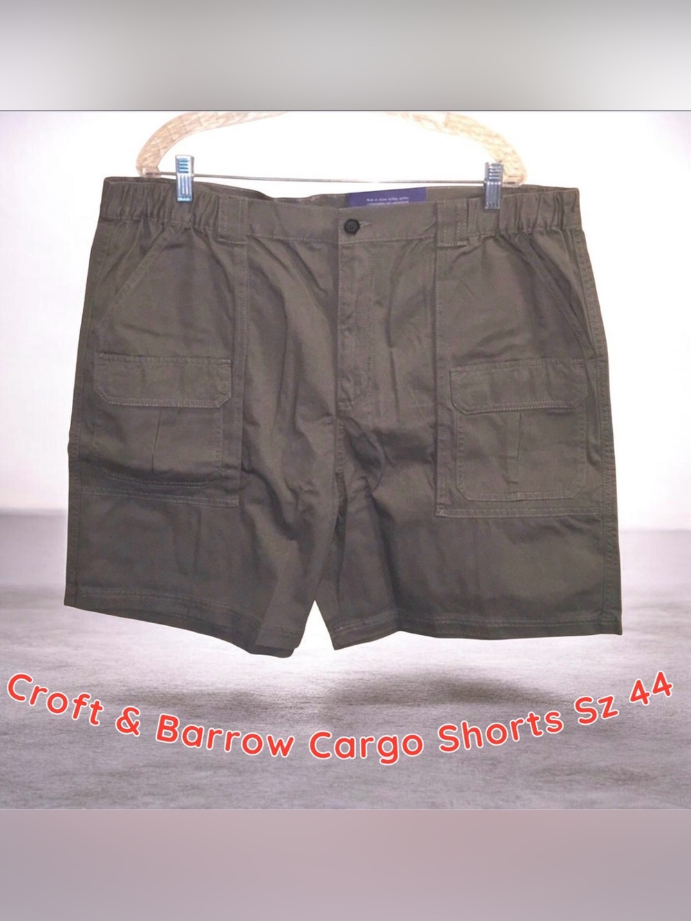 Croft & Barrow Men’s Side Elastic Cargo Shorts Size 44 NWT